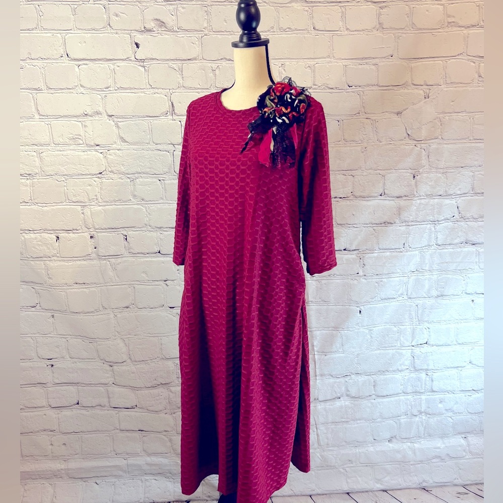 Cranberry honey comb dress